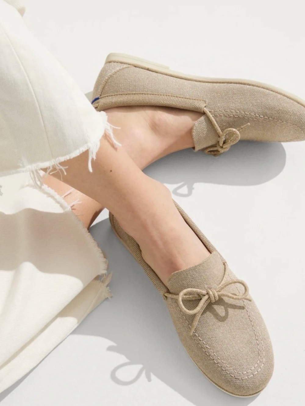 Rothy’s “Boat Shoe” in Shimmery Sand Size 11